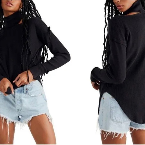 Free People Mustard Long Sleeve Top - Picture 2 of 10